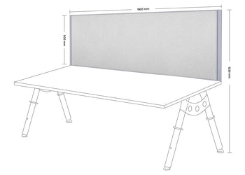 Clearance Desk Mounted Privacy Screen with Clamp Bracket - Silver Frame Jasonl 500Hx1800W city 
