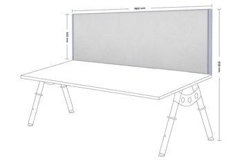  - Clearance Desk Mounted Privacy Screen with Clamp Bracket - Silver Frame - 1