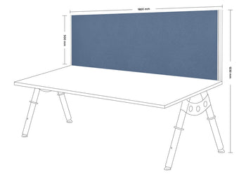 Clearance Desk Mounted Privacy Screen with Clamp Bracket - White Frame Jasonl 500Hx1800W ocean 
