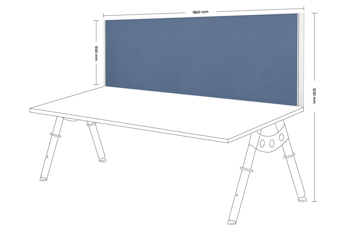 Clearance Desk Mounted Privacy Screen with Clamp Bracket - White Frame Jasonl 500Hx1800W ocean 