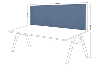  - Clearance Desk Mounted Privacy Screen with Clamp Bracket - White Frame - 1