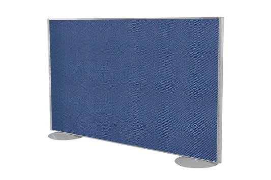 Clearance Freestanding Office Partition Screen Fabric with Domed Feet - Silver Frame Jasonl 1200H x 1500W ocean fabric 