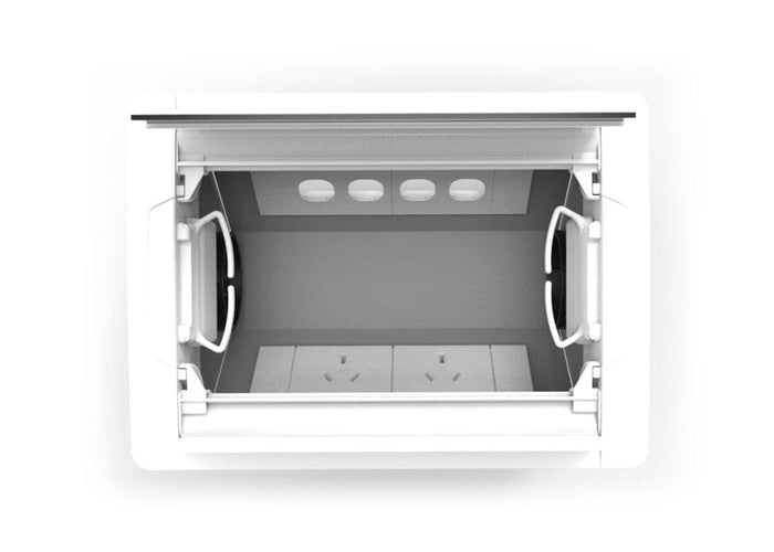 CMS Accede Dual Lid - In Desk Power [White] CMS 2 power/4 data none 