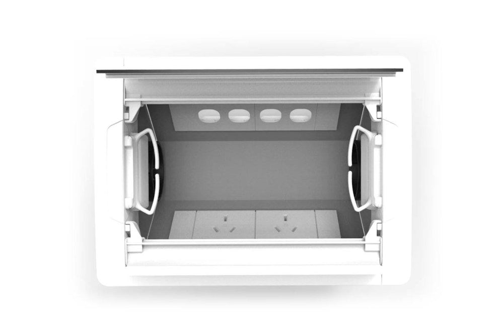 CMS Accede Dual Lid - In Desk Power [White]-2 power/4 data none 