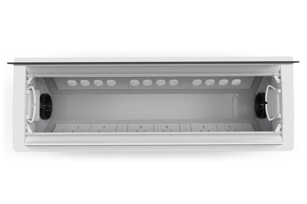 CMS Accede Dual Lid - In Desk Power [White]-6 power/12 data none 