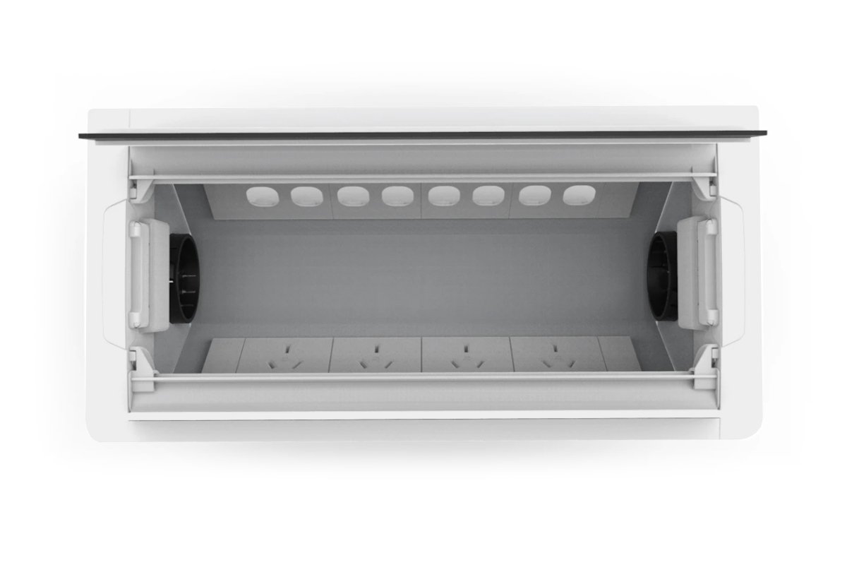 CMS Accede Dual Lid - In Desk Power [White] CMS 4 power/8 data none 