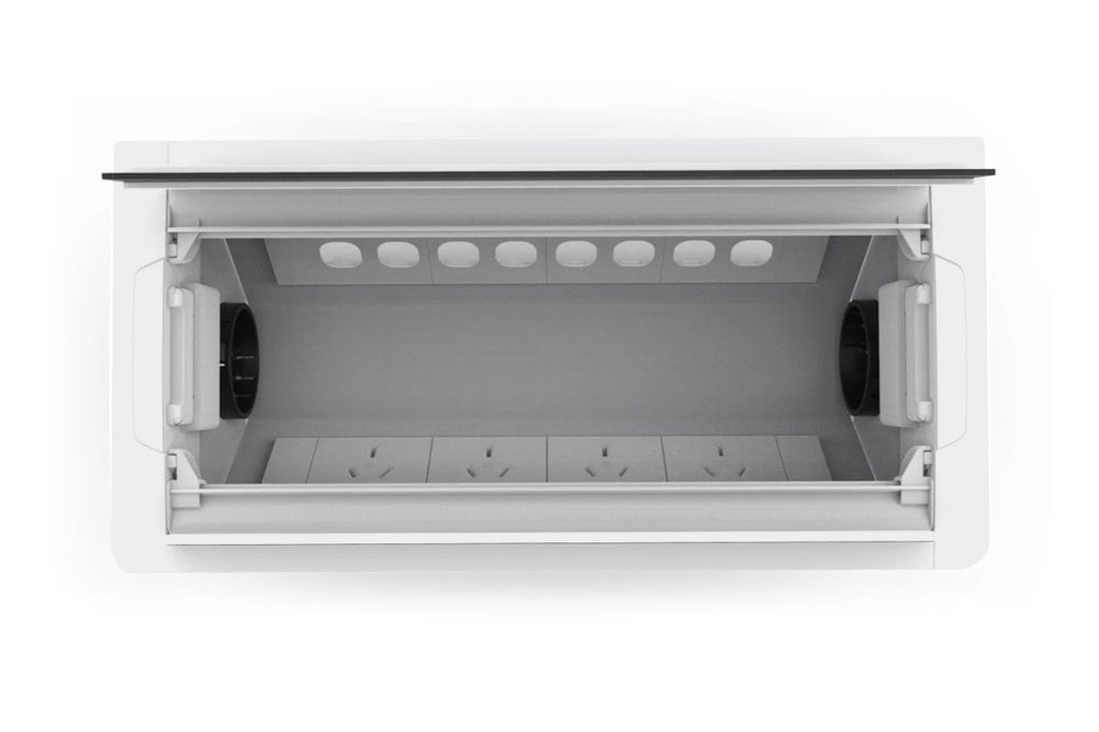 CMS Accede Dual Lid - In Desk Power [White]-4 power/8 data none 
