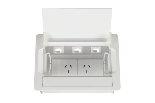 CMS Accede Single Lid - In Desk Power CMS 2 power/3 data none 