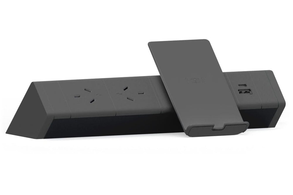 CMS Athena Rail 2 - Above Desk Heli Charger [Black]-helistand/2 power/2 usb-c/a none none