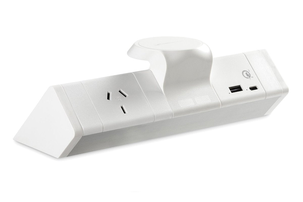 CMS Athena Rail 2 - Above Desk Heli Charger [White] CMS helipad/1 power/2 usb-c/a none none