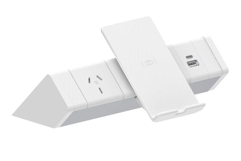 CMS Athena Rail 2 - Above Desk Heli Charger [White]-helistand/1 power/2 usb-c/a none none