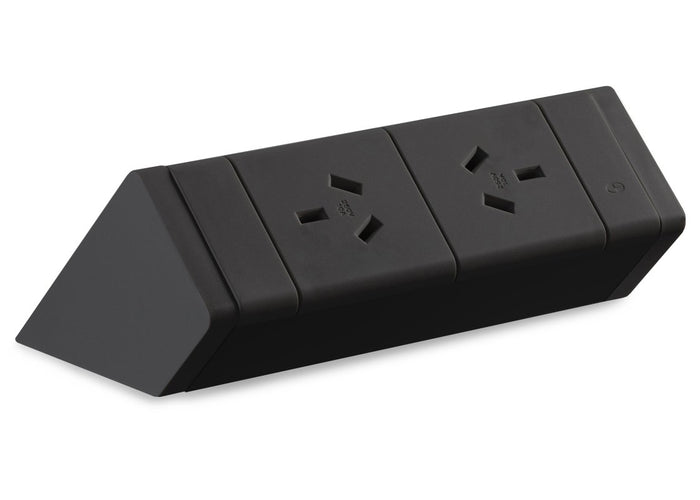 CMS Athena Rail 2 Black - Above Desk Power [2 Power] CMS 2 power none none