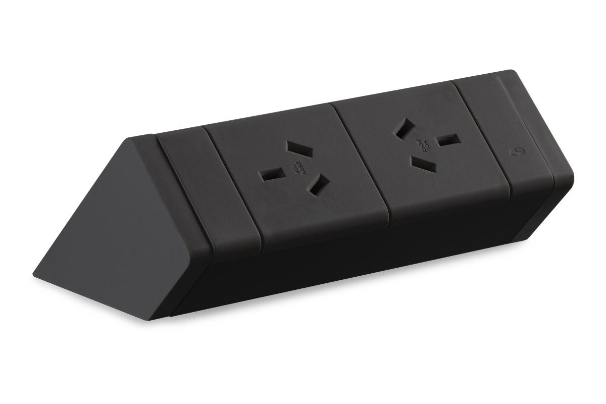 CMS Athena Rail 2 Black - Above Desk Power [2 Power] CMS 2 power none none