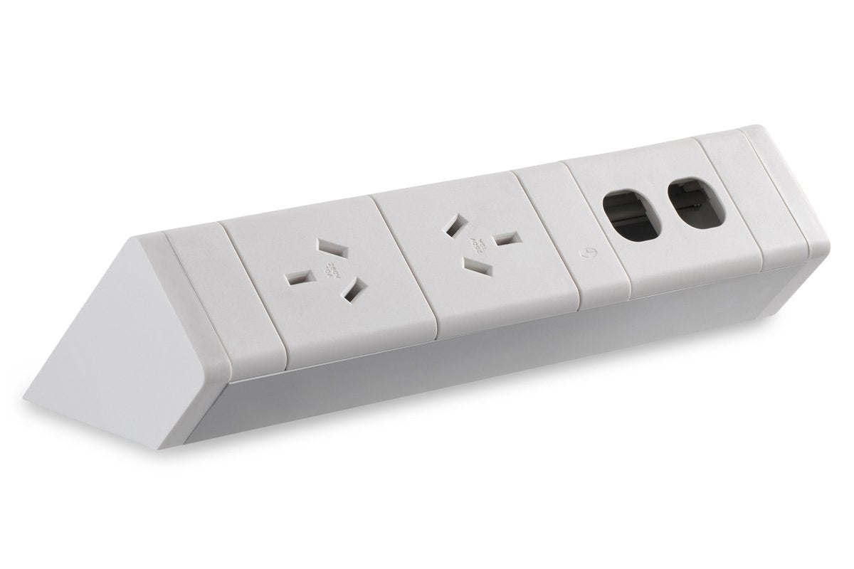 CMS Athena Rail 2 White - Above Desk Power [2 Power] CMS 2 power/2 data none none