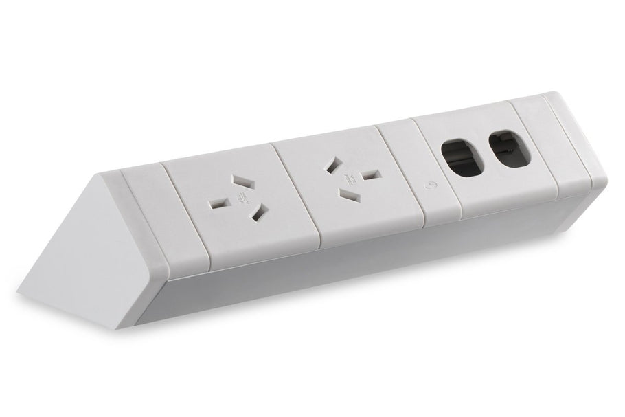 Environmental image of CMS Athena Rail 2 White - Above Desk Power [2 Power]