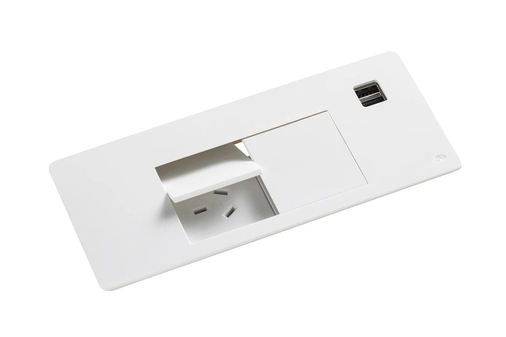CMS Flip Flush Mount Box [White]-2 Power/2 USB-C/A 3000mm 