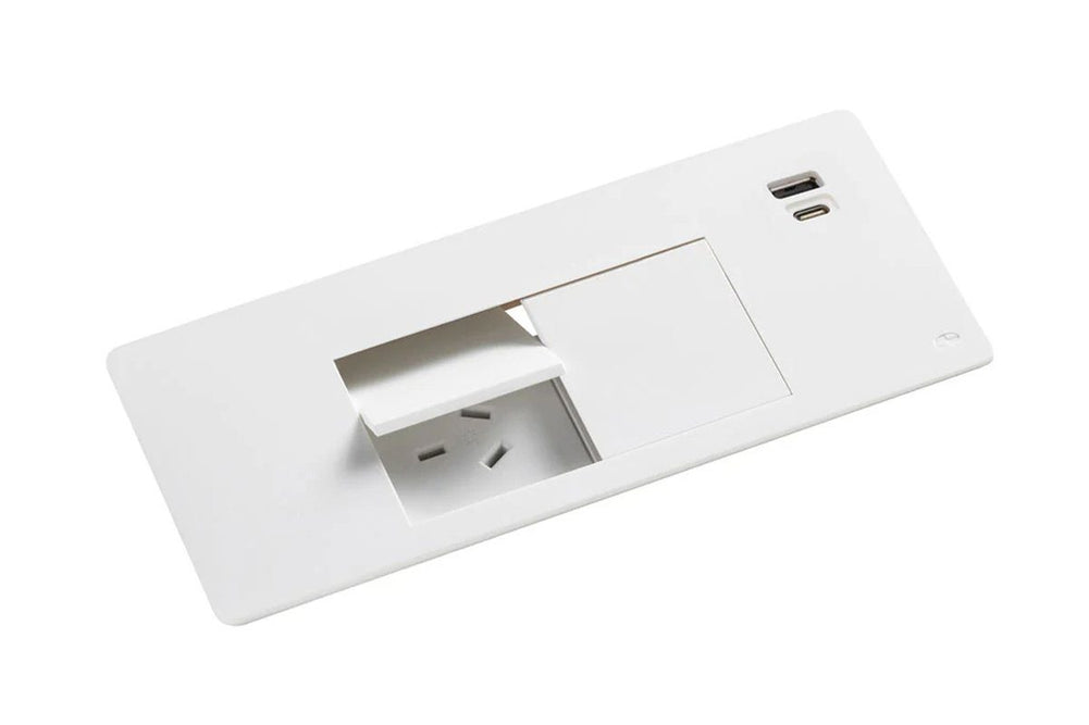 CMS Flip Flush Mount Box [White]-2 Power/2 USB-C/A none 