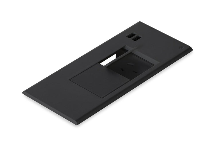 CMS Flip Surface Mount Box - Black [2 Power] CMS 2 power/2 usb none 