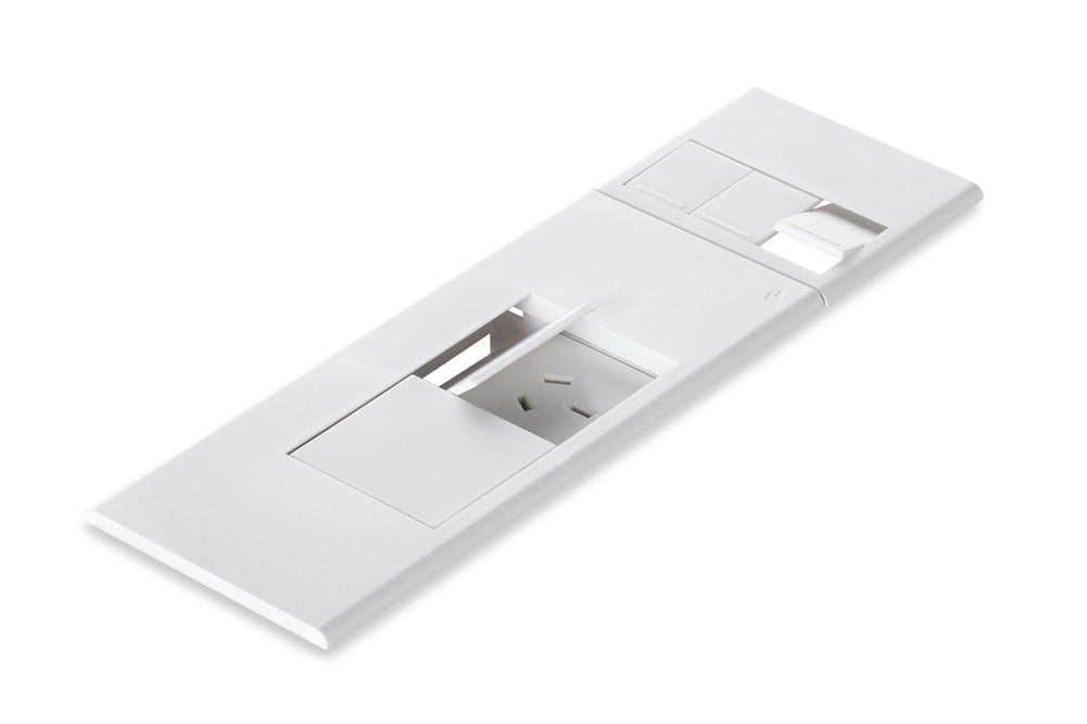 CMS Flip Surface Mount Box - White [2 Power]-2 power/3 data none 