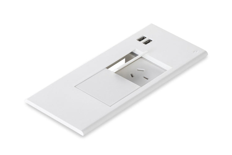 CMS Flip Surface Mount Box - White [2 Power] CMS 2 power/2 usb none 