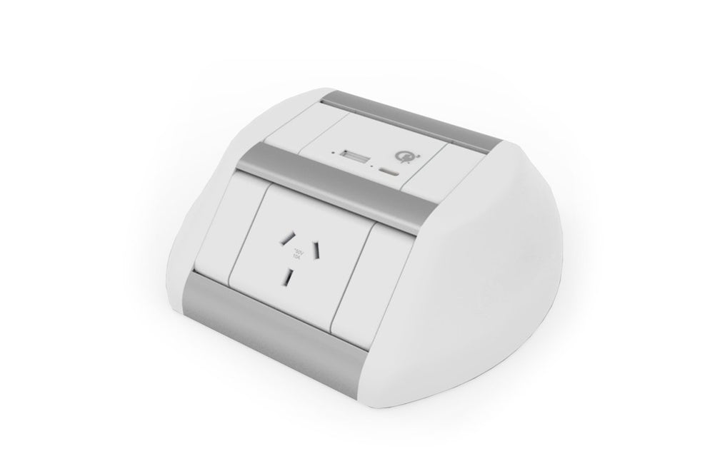 CMS Odyssey - Above Desk Power [2 Power]-white/silver  