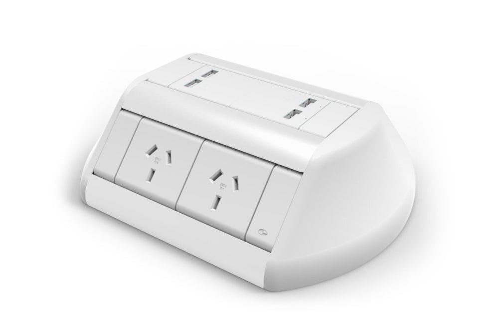 CMS Odyssey - Above Desk Power [4 Power]-white/white  