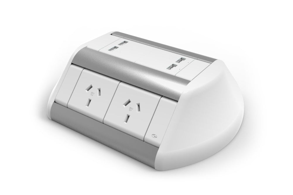 CMS Odyssey - Above Desk Power [4 Power]-white/silver  