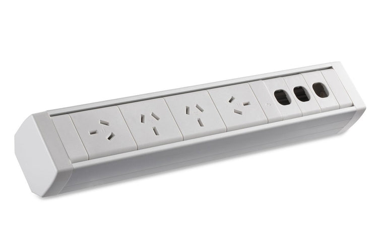 CMS Premier Rail White - Above Desk Power [4 Power] CMS none 