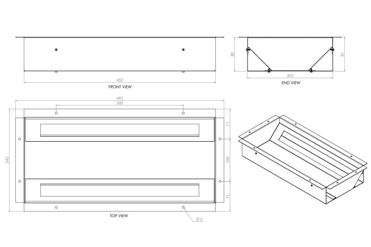 CMS Undercarriage Indesk Box-6 power/6 data 3000mm 