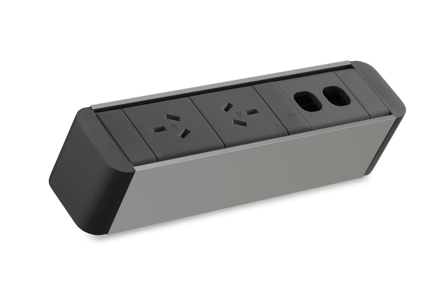 Environmental image of CMS Zeus II Rail - Above Desk Power [Black]