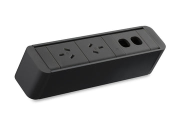 CMS Zeus Rail Black - Above Desk Power [2 Power] CMS 2 power/2 data none none