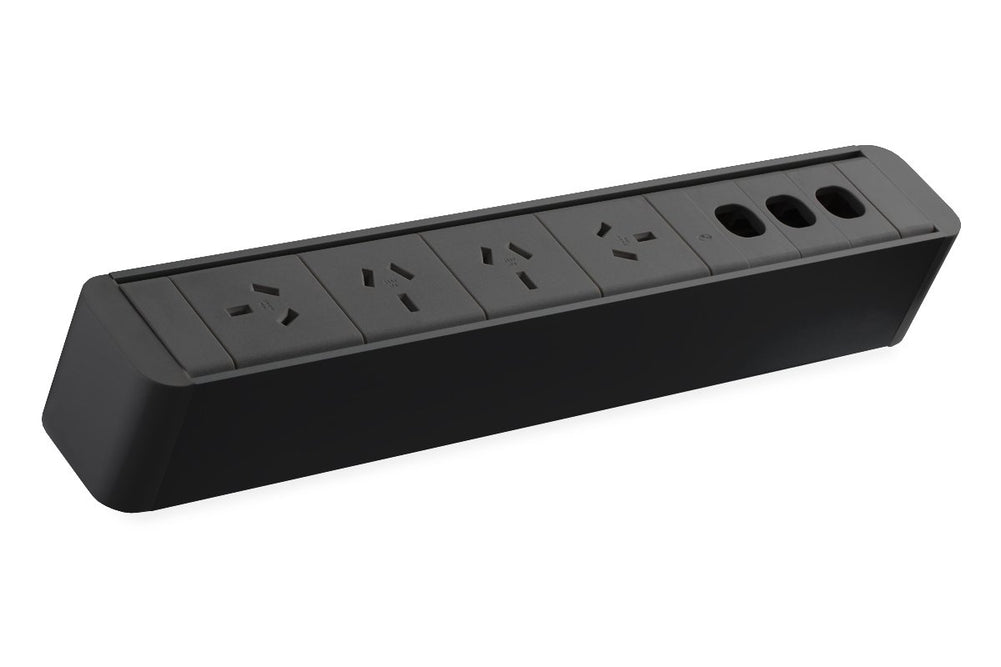 CMS Zeus Rail Black - Above Desk Power [4 Power]-none none 