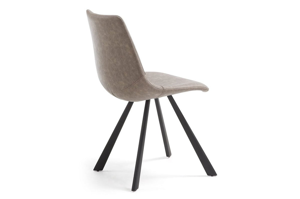 Como Amanda Modern Dining and Breakout Chair in Synthetic Leather-taupe  