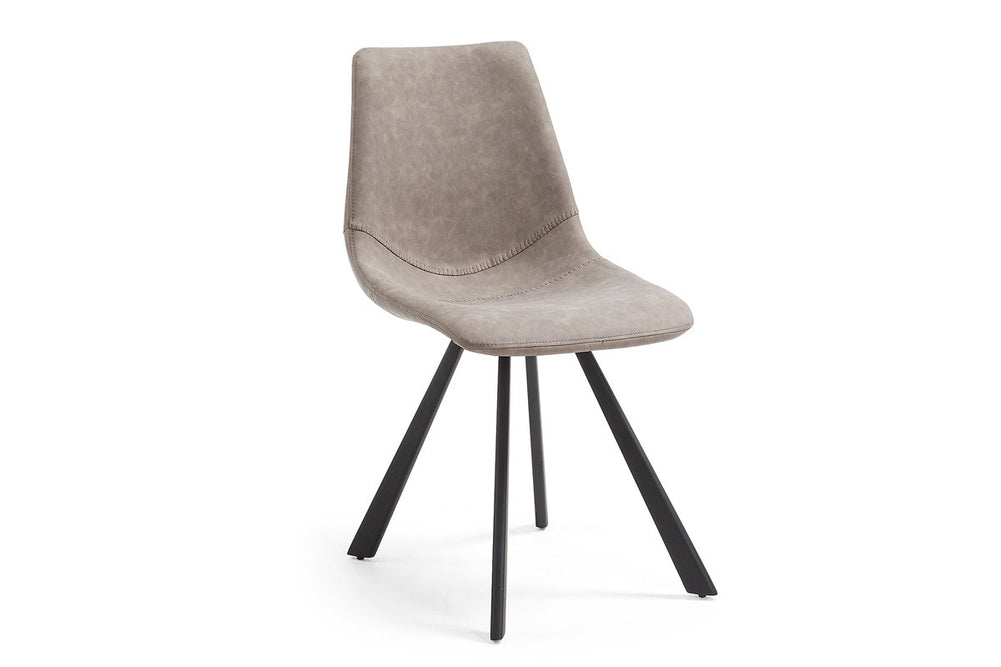 Como Amanda Modern Dining and Breakout Chair in Synthetic Leather-taupe  