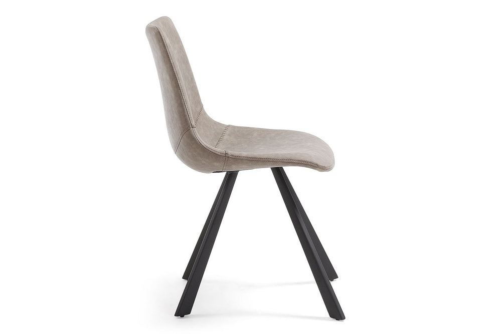Como Amanda Modern Dining and Breakout Chair in Synthetic Leather-taupe  
