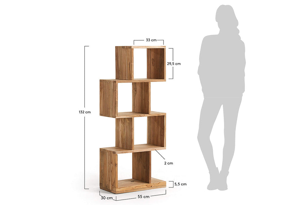 Como Ananda Teak Timber Bookshelf-light timber  