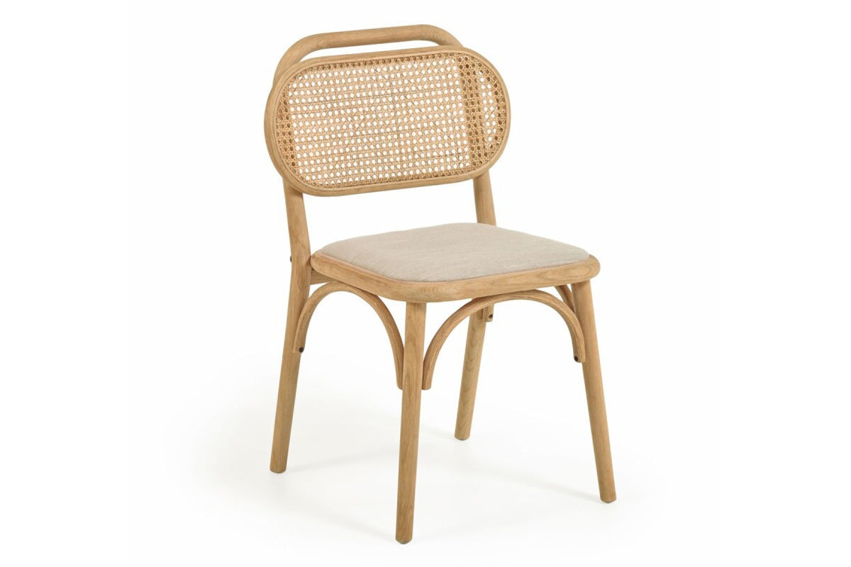 Como Dora Chair Como natural oak/rattan with upholstered seat 
