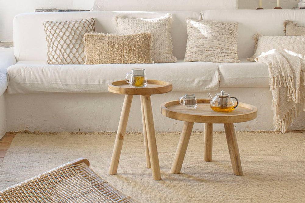 Como Genna Teak Side Table-Light timber  
