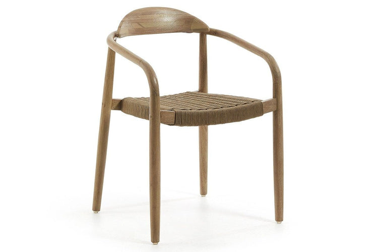 Como Glynis Casual Dining Wooden Rope Chair Como brown wash/ beige 