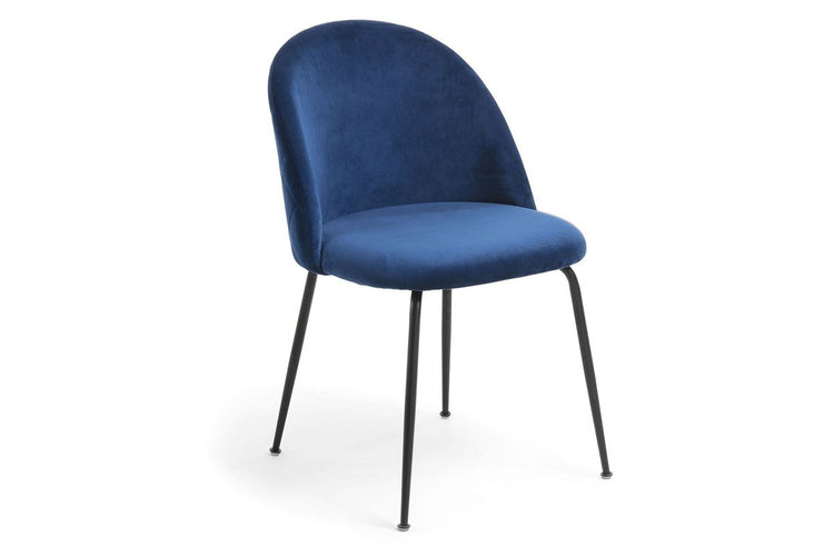 Como Mystere Luxury Dining or Breakout Chair - Black Base Como navy blue 