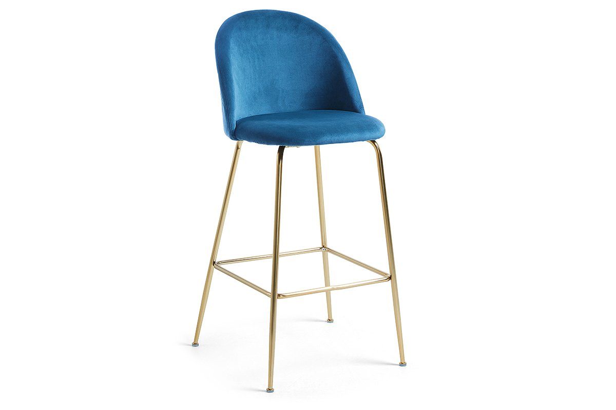 Como Mystere Luxury Dining or Office Bar / Counter Stool Como blue 