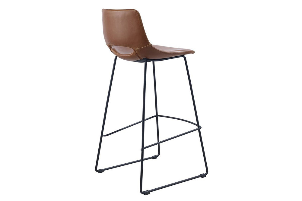 Como Ziggy Contemporary Bar Stool - 650mm Seat Height-PU rust  