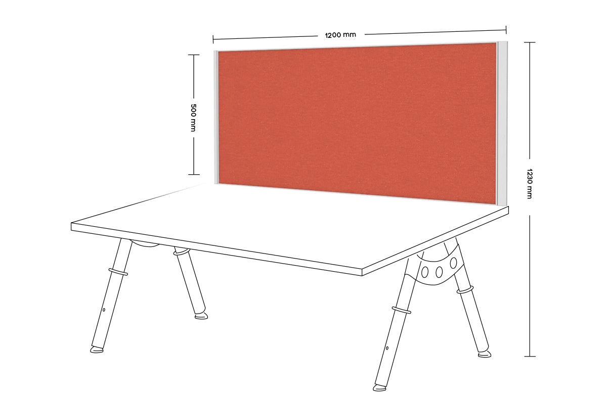 Desk Mounted Privacy Screen [1200W x 500H] Jasonl white frame orange squash clamp bracket