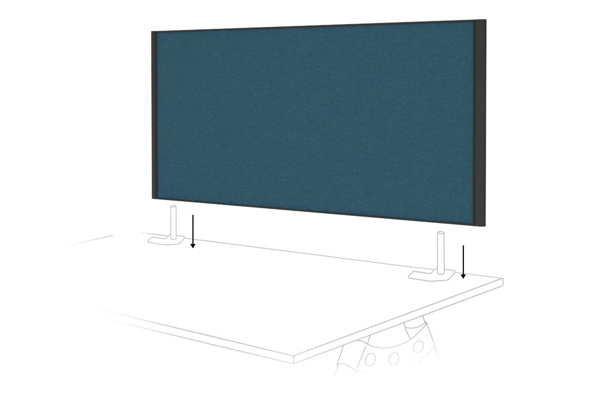 Desk Mounted Privacy Screen [1200W x 500H] Jasonl black frame deep blue double desk rod bracket