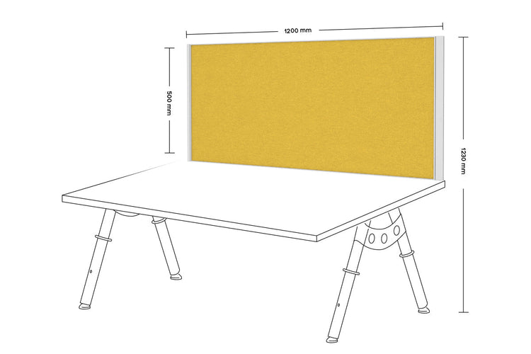 Desk Mounted Privacy Screen [1200W x 500H] Jasonl white frame mustard yellow clamp bracket