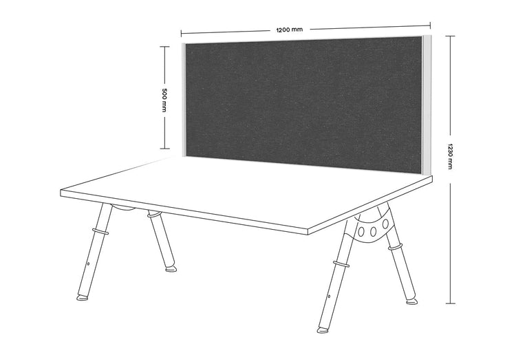 Desk Mounted Privacy Screen [1200W x 500H] Jasonl white frame moody charchoal clamp bracket