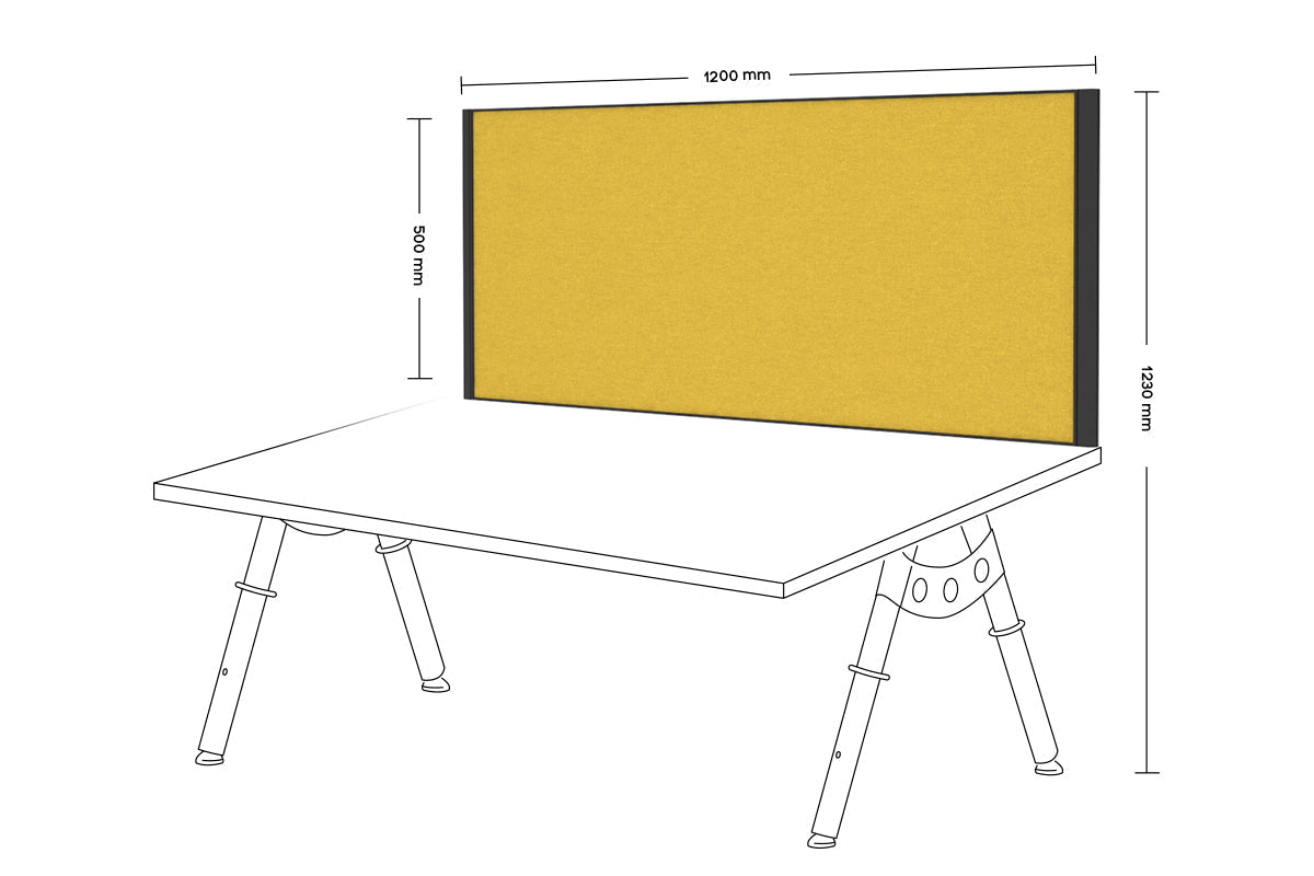 Desk Mounted Privacy Screen [1200W x 500H] Jasonl black frame mustard yellow clamp bracket