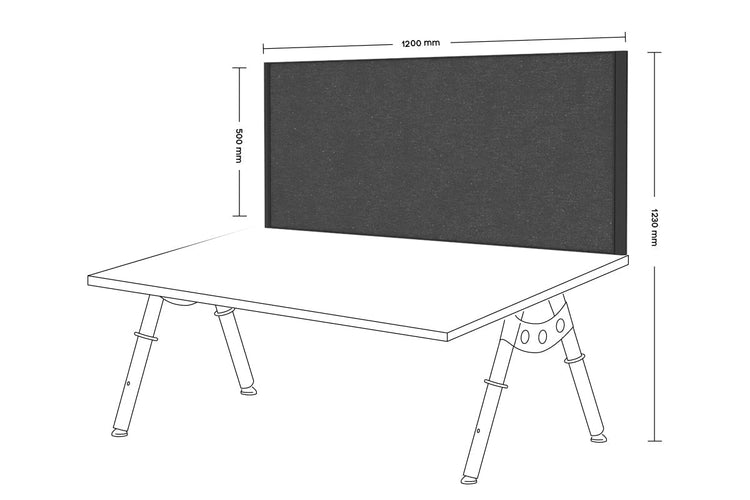 Desk Mounted Privacy Screen [1200W x 500H] Jasonl black frame moody charchoal clamp bracket