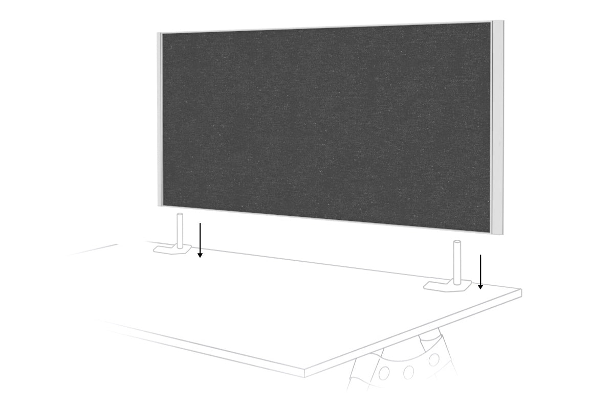 Desk Mounted Privacy Screen [1200W x 500H] Jasonl white frame moody charchoal double desk rod bracket