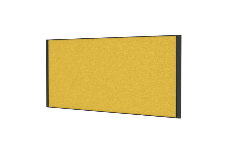 Desk Mounted Privacy Screen [1200W x 500H]-black frame moody charcoal double desk rod bracket